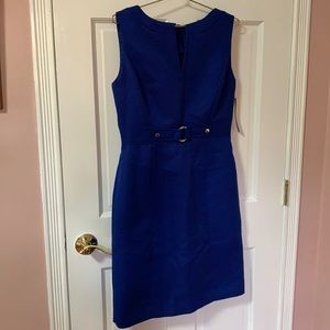 Tahari Blue and Gold Dress